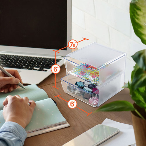 Deflecto Two Drawer Cube Organizer & Reviews Wayfair